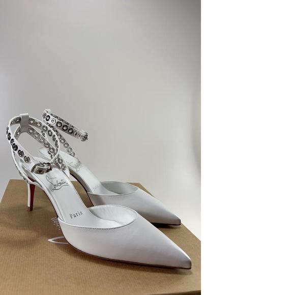 Pumpaclou 70mm Grommet Studded Ankle Strap Heels Pumps E319 - Picture 1 of 12